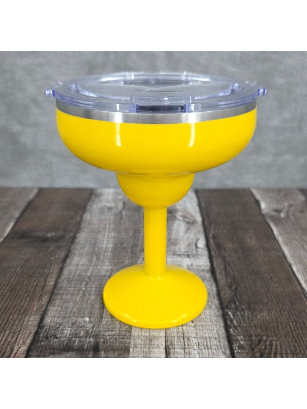 Orca Rita 13oz Margarita Cocktail Glass Sunflower Yellow Stainless Steel Lid New
